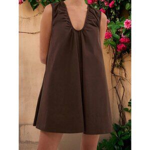 Brown Sleeveless Mini Dress